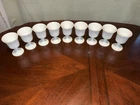 Vintage White Milk Glass Goblet (9) With Grapes And Vine Design Stands 5 Inches