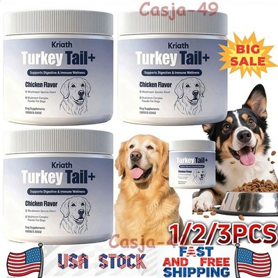 Turkeys Tail Mushroom For Dogs - Organic Bacon Flavor Mushroom Powder Supplement