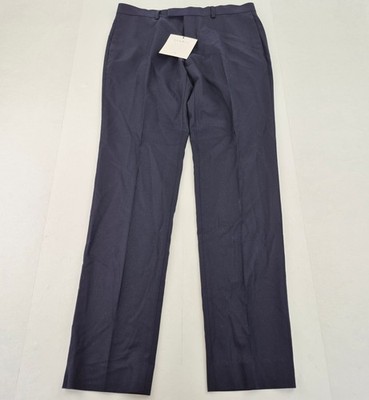 SANDRO Trousers 42 14 W34 L33 Blue Wool Classic Fit Dress Pants Formal