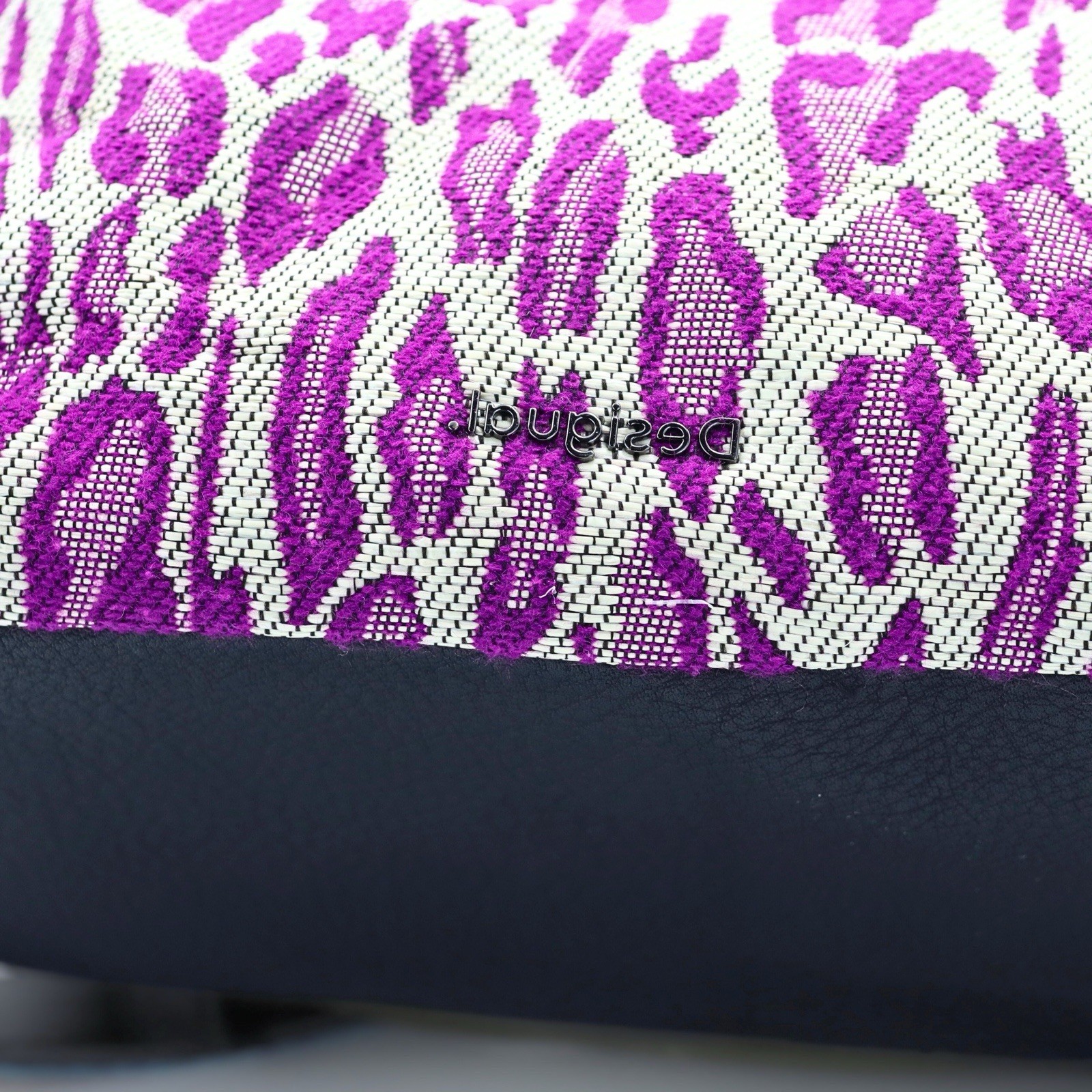 Desigual Large Patchwork Handbag Embroidered Text… - image 12