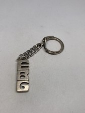 LEONORE DOSKOW ANTIQUE KEYCHAIN INITIALS STAMPED STERLING SILVER 10g 925