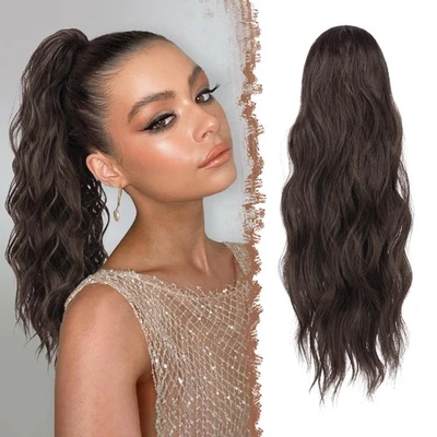 Queue de Cheval Extension avec Cordon Longue Rajout Extensions de Cheveux Ond... - Photo 1/4