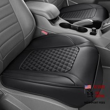 2 Pack Leather Bottom Car Seat Covers Front Solid Black Bottom Seat Covers 2