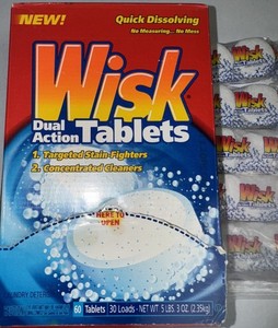 Wisk Dual Action Laundry Detergent 20 Tablets Stain Fighters Opened Box