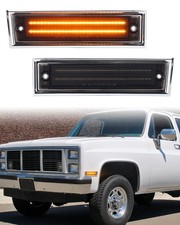 Front Smoked Led Side Marker Lights For 81-91 Gmc C1500 C2500 Chevy C10 C20 C30