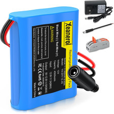 11.1V- 12V 4500Mah Rechargeable Li-Ion Battery Pack with Charger, Bare Leads Wir