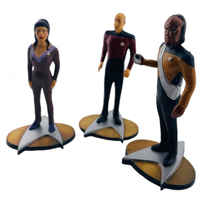 Hamilton Gifts Star Trek Next Generation Fig Picard Worf Deanna Troi Sealed 1992
