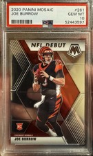 2020 Mosaic - JOE BURROW “NFL DEBUT” ROOKIE CARD - PSA 10 - Bengals. rookie card picture
