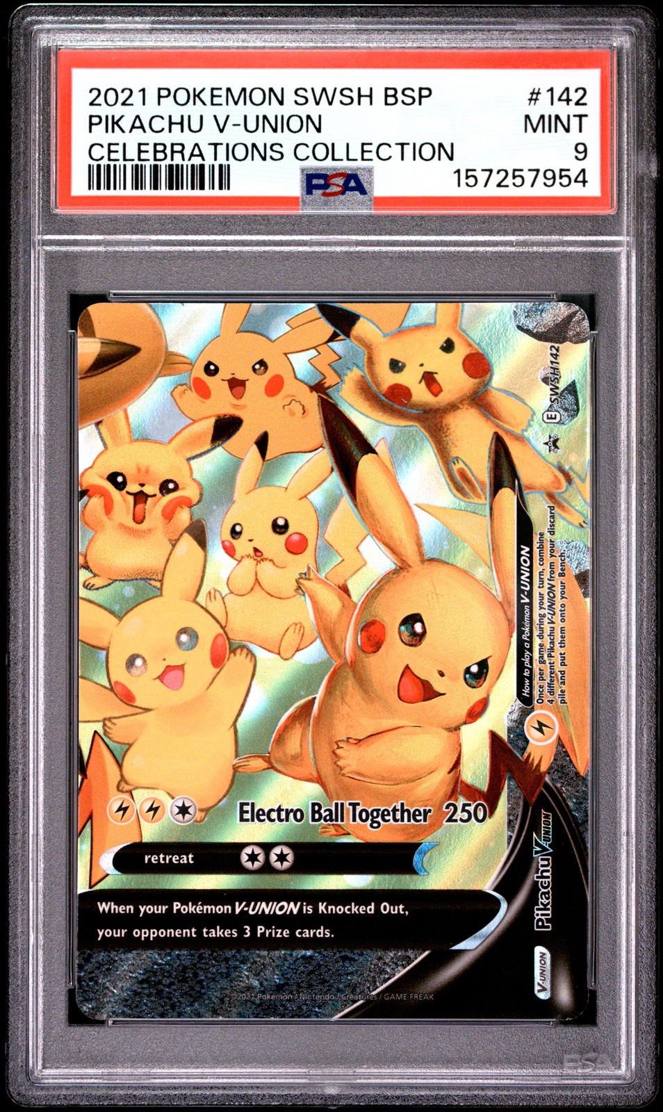 2021 POKEMON SWSH BLACK STAR PROMO CELEBRATIONS COLLECTION PIKACHU V-UNION PSA 9