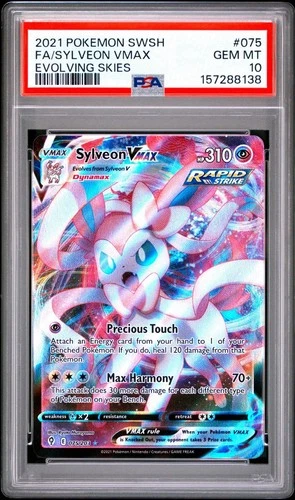 2021 Pokemon Sword & Shield Evolving Skies Fa Sylveon Vmax #075 PSA 10