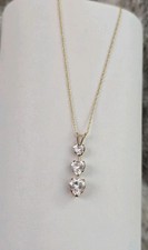 Kay Jewelers 10k Yellow Gold 3 Stone Journey Pendant Chain Necklace