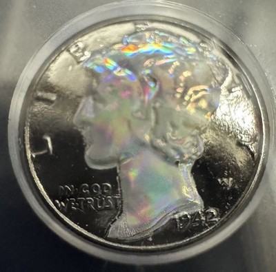 Mercury Dime Black Ruthenium Hologram ICG Genuine Random Date Limited To 1,000