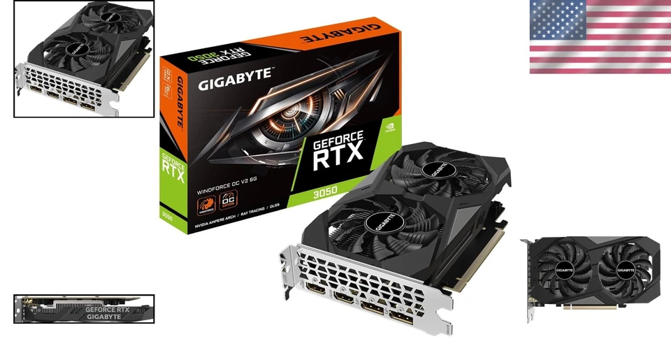 NVIDIA GeForce RTX 3050 WINDFORCE OC V2 with 14000 MHz Speed and HDMI/DP Support - Image 2 of 4