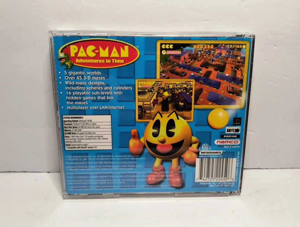 Pac-Man Adventures in Time (PC, 2000) – CIB, HTF, Like New - Image 2 of 4