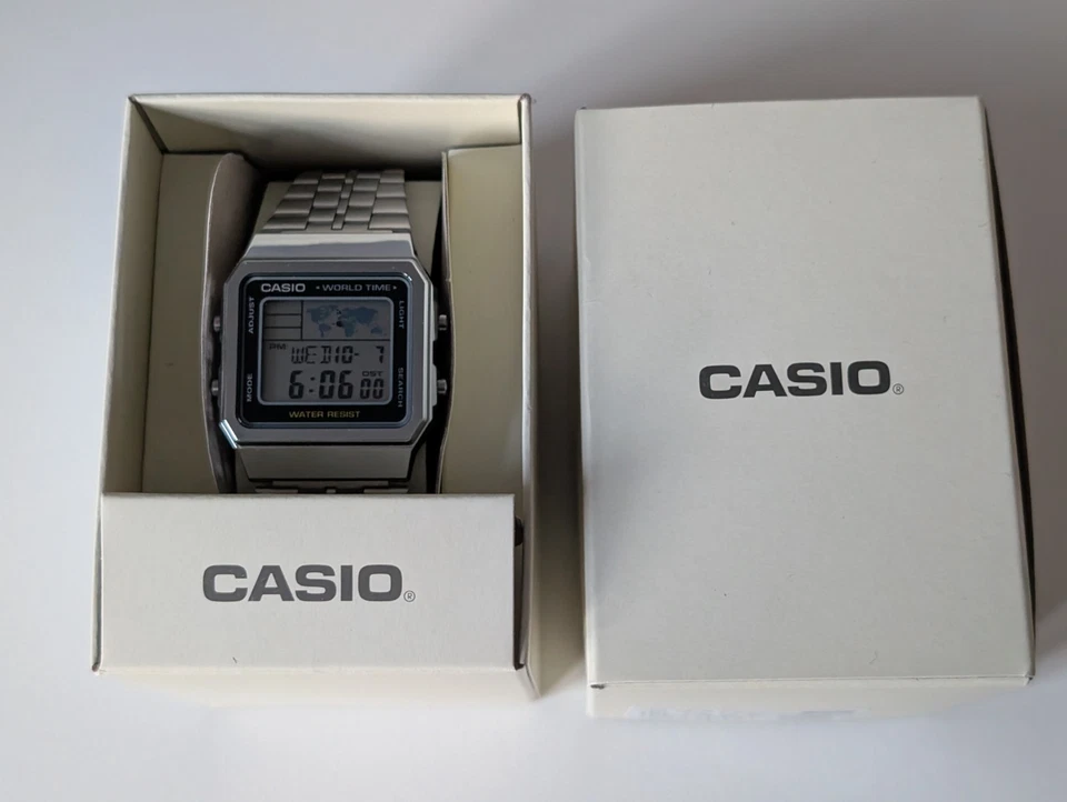 Casio A500WEA-1EF Stainless Steel Case, Stainless Steel Strap, Unisex Watch, photo 2 of 5
