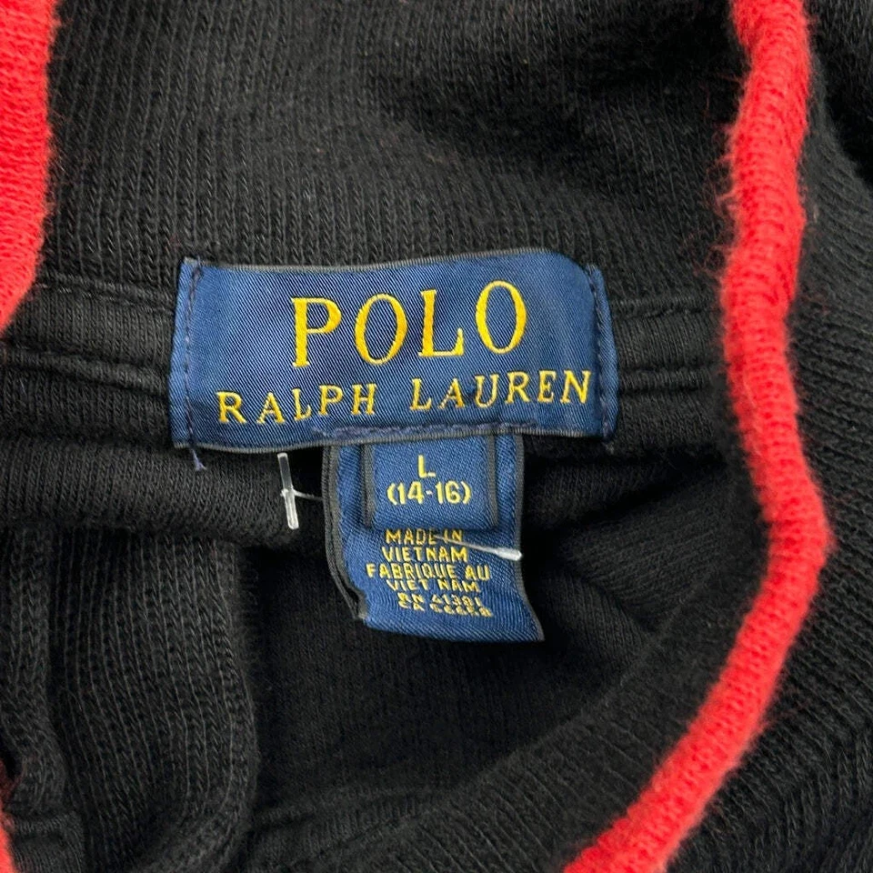 Age 14-16 Polo By Ralph Lauren 1/4 Zip - Large Red Cotton - Image 3 of 4