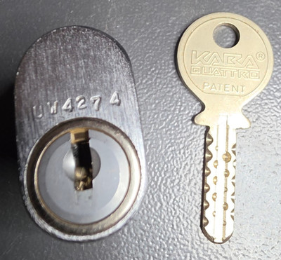 Kaba Quattro Oval Cylinder - 1 KEY - NO CAM Locksport
