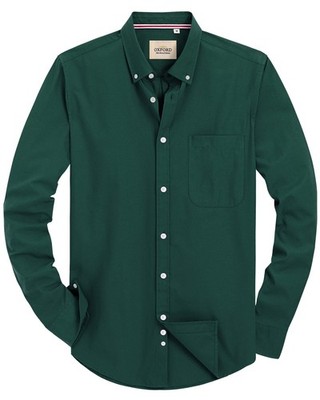 Alimens & Gentle Green Button Down Shirt Oxford Shirt Work Long Green Large