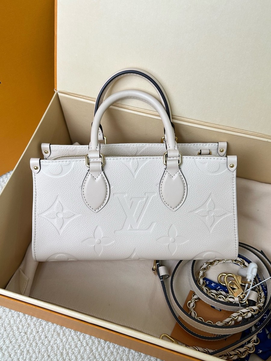 Louis Vuitton White OnTheGo East West Tote Bag For Women | eBay