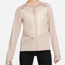 Nike Running Jacket Womens L Storm FIT ADV Full Zip Windproof Pockets Pink 300