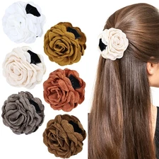 6 Pieces 9cm/3.5" Retro Flower Rose Hair Claws Clips with Strong Hold Floral ...