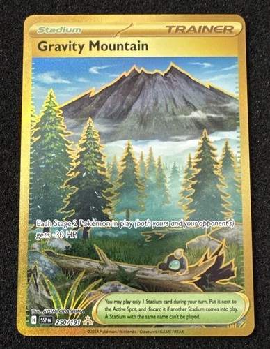 Pokémon TCG Gravity Mountain Trainer Surging Sparks Gold 250/191