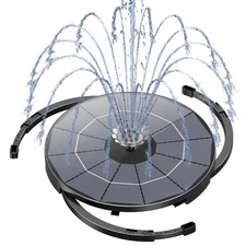 Solar Bird Bath Fountain Fountain Pump 3.5W for Outdoor DIY with Multiple Nozzle