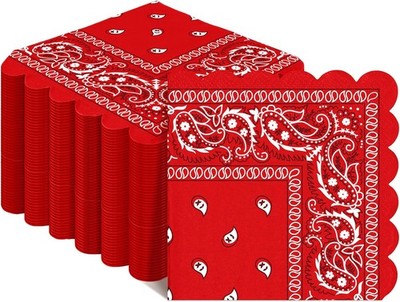 150 Pcs Western Bandana Napkins Cowboy Party Supplies Bandana