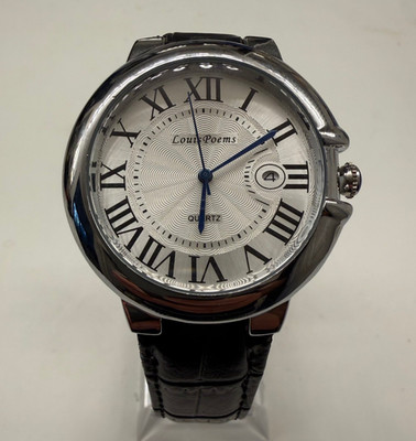 Louis Poems Balon Blue Men's White Dial 41mm Date Quartz Watch NIB