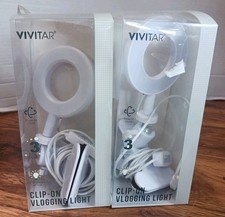 LED Light USB Powered Vlogging Lights Clip-On "Vivitar" 10 Settings Set Of Two