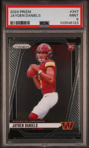 2024 Panini Prizm Jayden Daniels #347 RC PSA 9 Washington Commanders