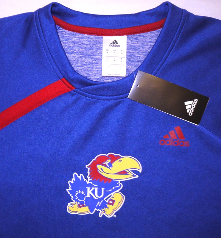 Mens BNWT Team Issued Adidas KANSAS JAYHAWKS Basketball Training Shirt sz M $55