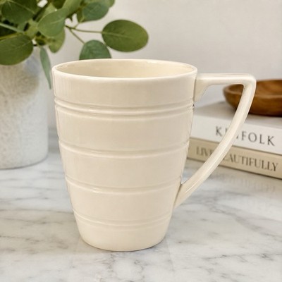 Wedgwood Jasper Conran ( 1 ) Cream Ivory 12oz Mug Modern Ribbed Style, England 