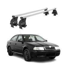 Menabo Dachträger für Skoda Octavia mk2 2004-2008 Pre-FL 4tür 50kg Stahl Grau 2x