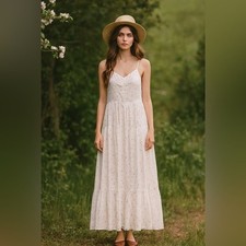 Intimately Free People Floral Prairie Adjustable Strap Tank Top MIDI Dress XS