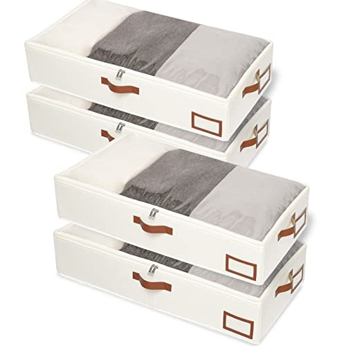 Collapsible 4-Pack Under Bed Storage Bins with Lids for Closet Organization-image