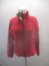 Columbia Size S Womens Red Fleece Drawcord Hem Zipper Pockets Outdoor Jacket 257
