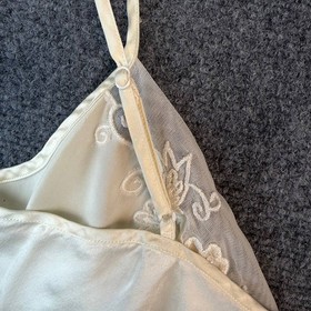 Vintage Victoria&rsquo;s Secret Lace Teddy Bodysuit Cream Spaghetti Strap Size L