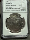 1893 Morgan Dollar - AU Details NGC - Rare Date Obverse Scratch Tough Semi Key