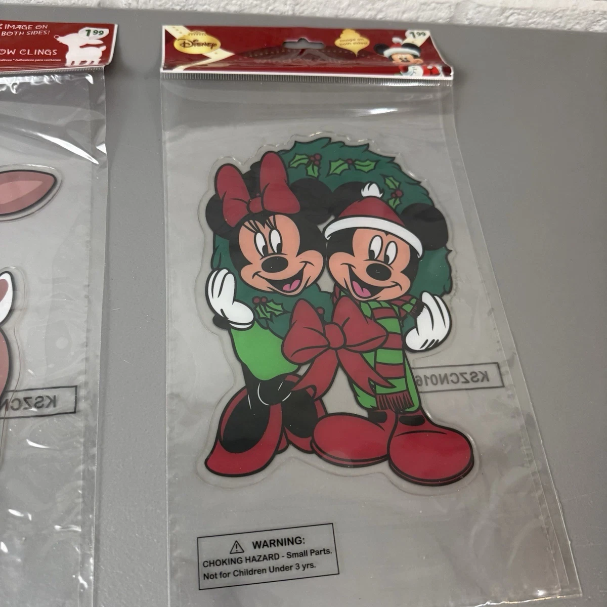 2 Paquetes De Gel Para Ventanas Navidad Adhesivos Disney Mickey & Minnie Mouse
