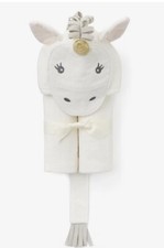 Elegant Baby White Unicorn Hooded Baby Bath Wrap