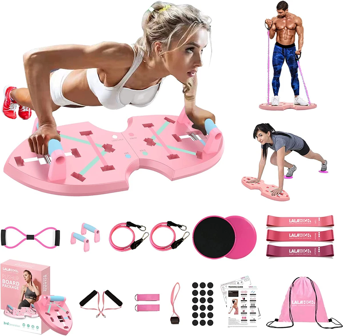 Push up Board, Portable Home Workout Equipment for Women & Men, Core Sliders  for