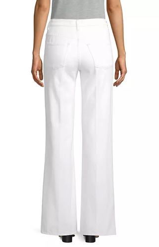 J Brand Joan High Rise Wide Leg White Jeans Flare 100% Cotton Boho Pockets Sz 27 - Picture 3 of 9