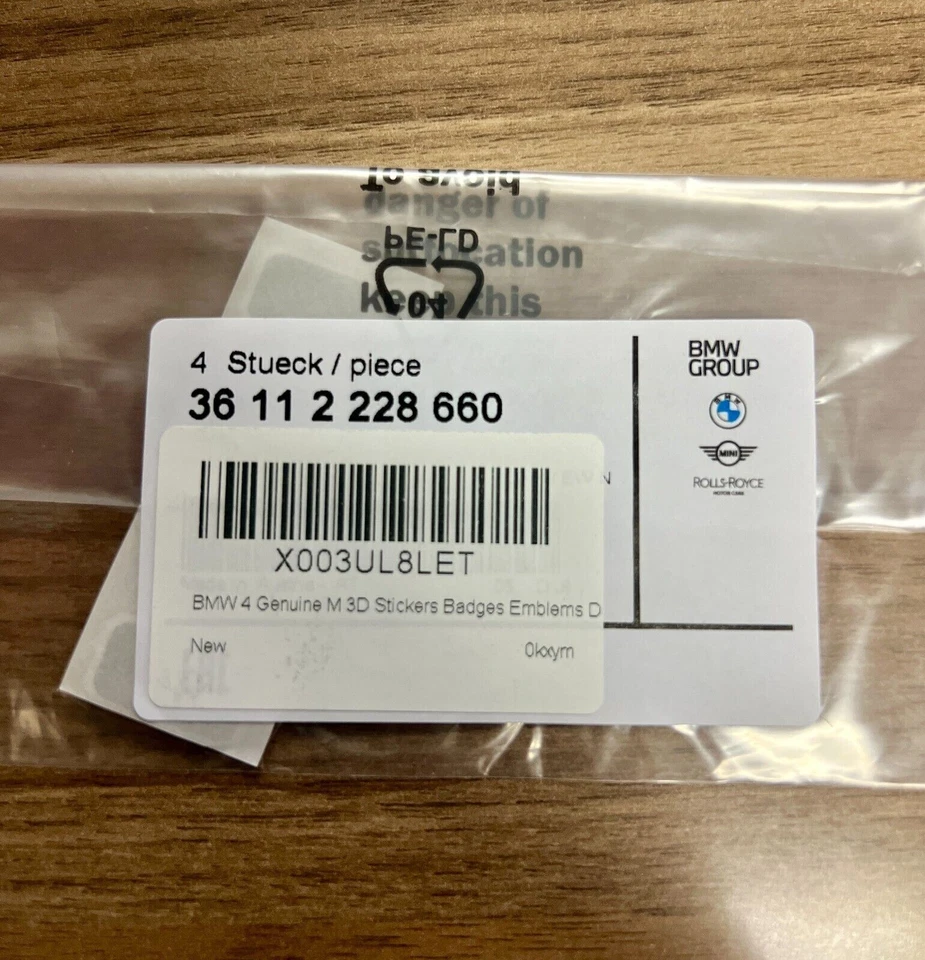 BMW M OEM Emblemas de rueda genuinos Pegatinas Insignias Calcomanías (Juego de 4) Foto 2 de 2