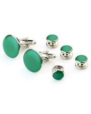 Shamrock Green Studs Cufflinks Set