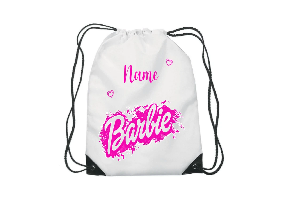 Barbie bag add name school bag gym bag drawstring bag PE bag sports bag