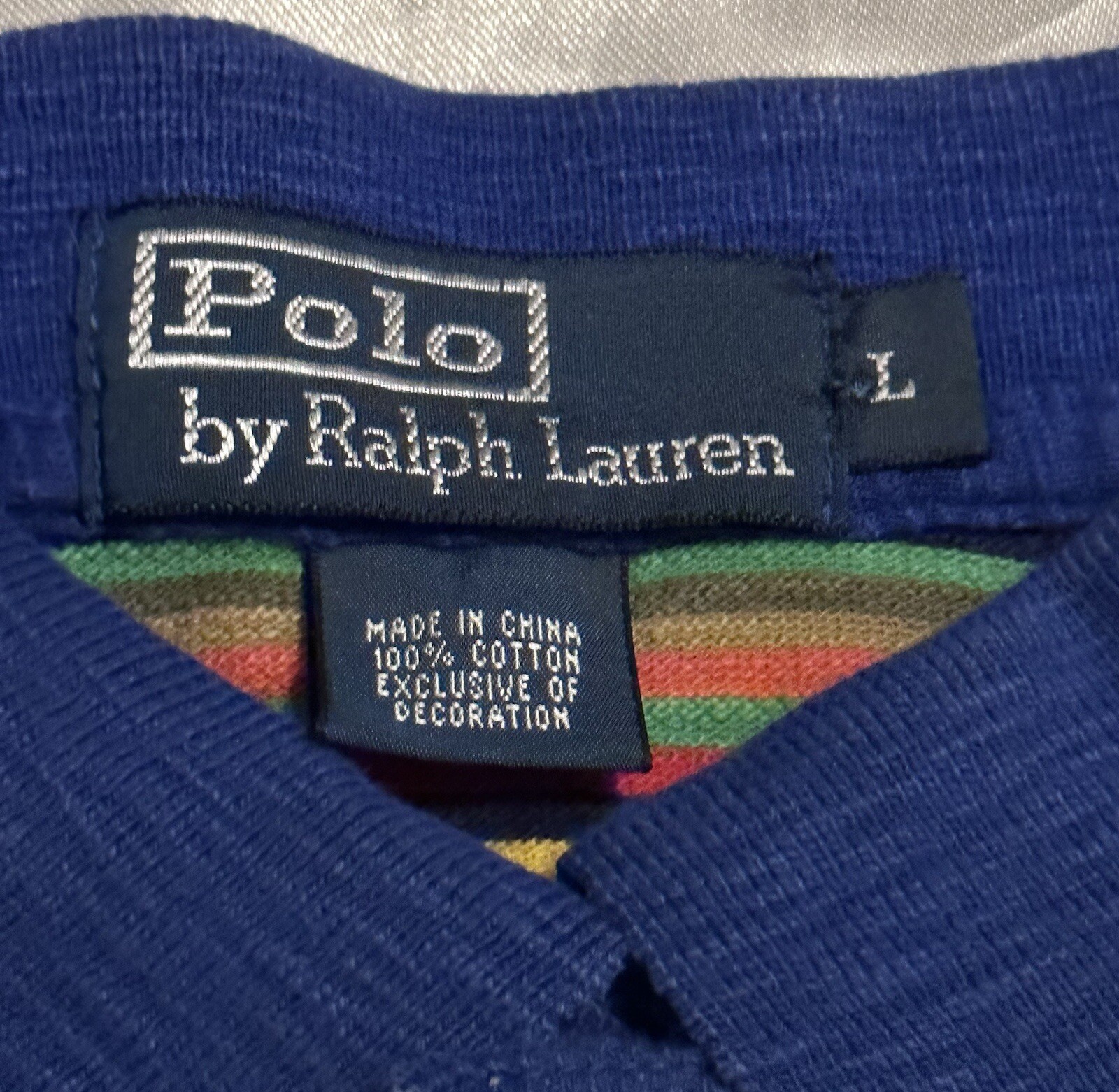 PONY Polo Ralph Lauren vintage anni 90 camicia uomo taglia grande righe arcobaleno