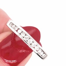 Wedding Band 1.20Ct Diamond 14k White Gold Anniversary Ring Simulated in Size 7