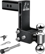 Tow & Stow Adjustable Trailer Hitch Ball Mount 2.5" Receiver 7" Drop 15,000 GTW