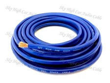 50 ft 8 Gauge AWG BLUE Power Ground Wire Sky High Car Audio GA feet 